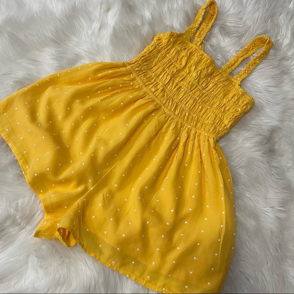 Urban Outfitters Cleo Embroidered Tie-Back Romper Size S In Yellow - Picture 8 of 11